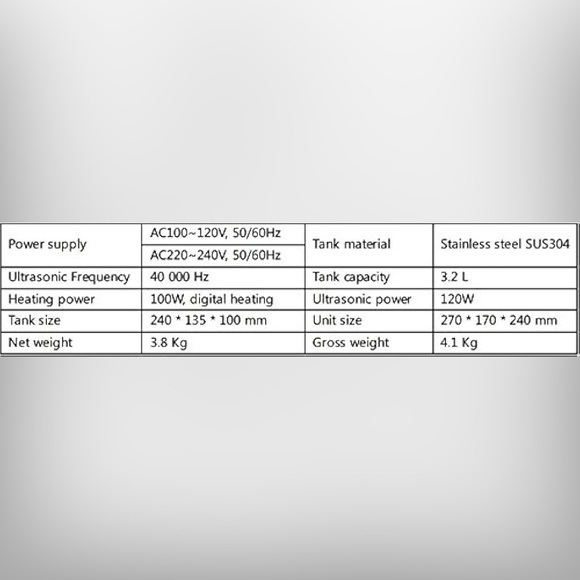Digital Ultrasonic Cleaner with Cable - Model PS-20A - 3.2L - Picture 9 of 11